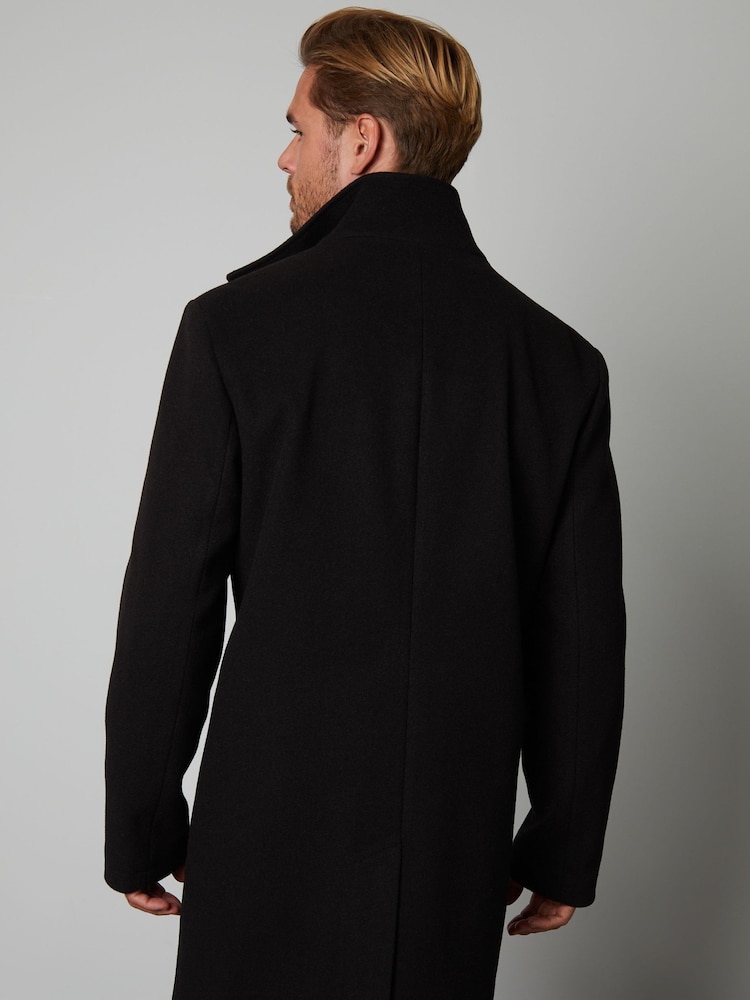 Threadbare Luxe jas met trechterkraag en opstaande kraag - Afbeelding 2 van 6