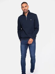 Bluză flaușată Threadbare Patrick cu fermoar scurt - Imaginea 3 din 4