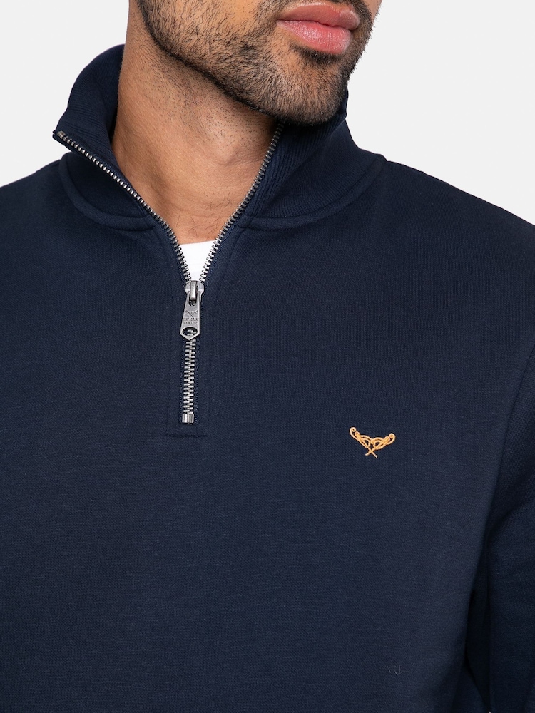 Bluză flaușată Threadbare Patrick cu fermoar scurt - Imaginea 4 din 4