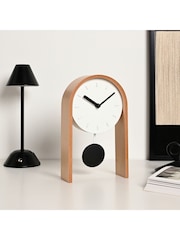 Widdop White Pendulum Wooden Desk Clock - Image 1 of 5