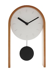 Widdop White Pendulum Wooden Desk Clock - Image 2 of 5