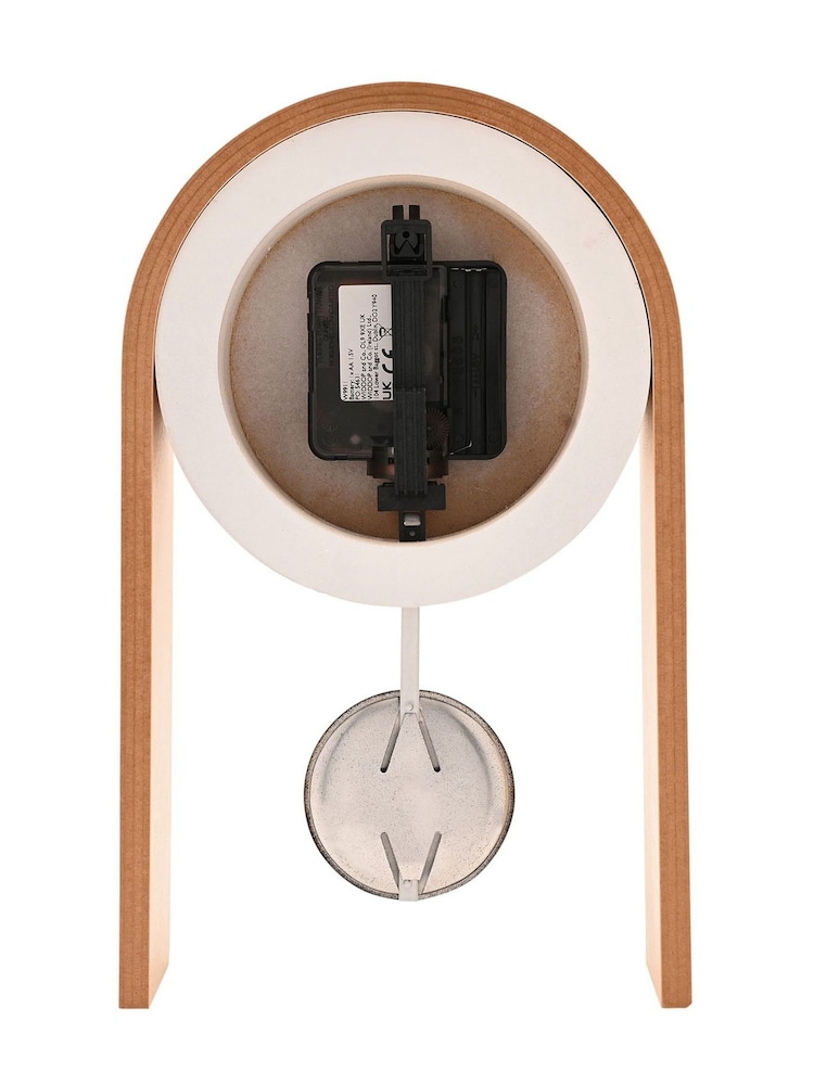 Widdop White Pendulum Wooden Desk Clock - Image 5 of 5