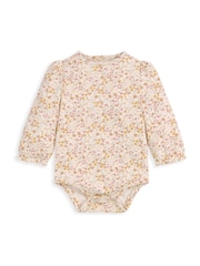 Mamas & Papas Pink Broderie Dungarees & Bodysuit Outfit Set - Image 3 of 3