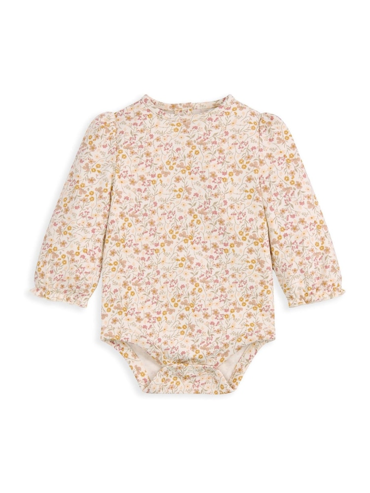 Mamas & Papas Pink Broderie Dungarees & Bodysuit Outfit Set - Image 3 of 3