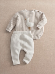 Mamas & Papas Off-White Duck Leggings Set 2 Piece - Image 1 of 4