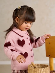 Mamas & Papas Pink Heart Cardigan - Image 1 of 7