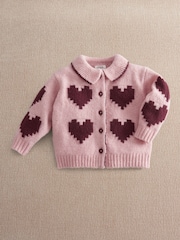 Mamas & Papas Pink Heart Cardigan - Image 4 of 7