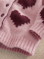 Mamas & Papas Pink Heart Cardigan - Image 6 of 7