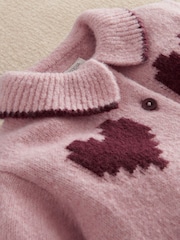 Mamas & Papas Pink Heart Cardigan - Image 7 of 7