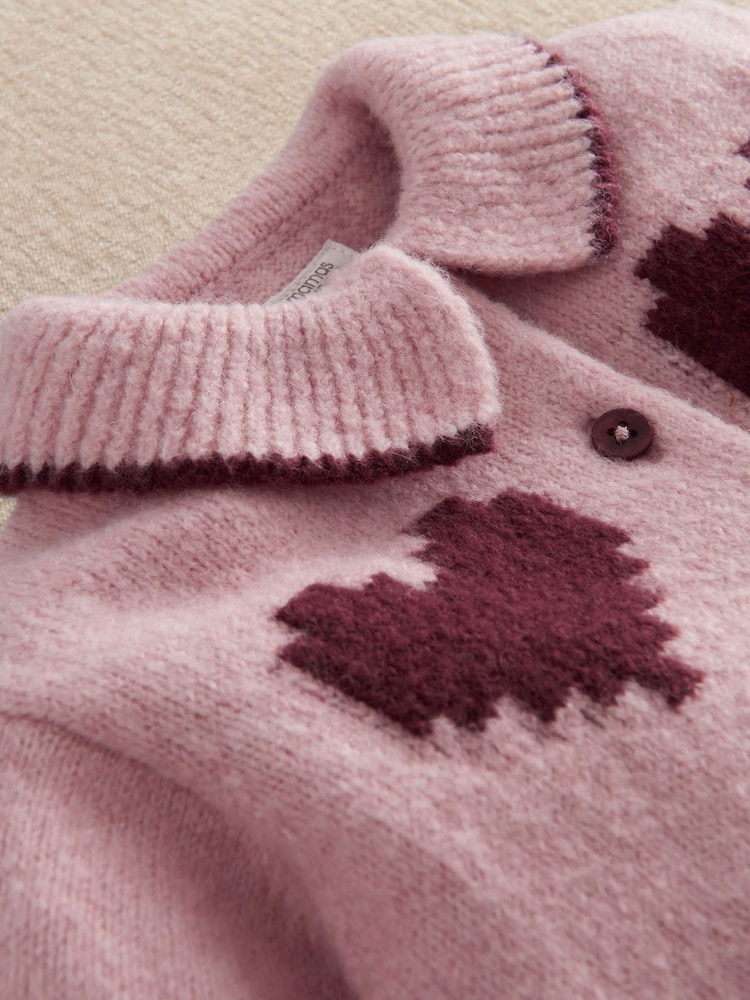 Mamas & Papas Pink Heart Cardigan - Image 7 of 7