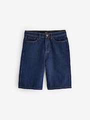 Dark Blue Longline 100% Cotton Denim Shorts - Image 5 of 6