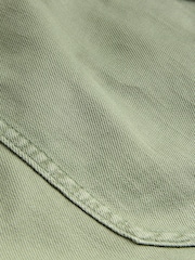 Khaki Green Cargo Utility Lightweight Denim Hourglass Shorts - Image 5 of 5