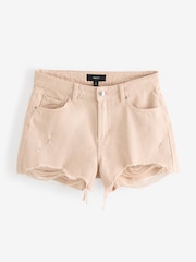 Pink Ripped Denim Shorts - Image 5 of 6