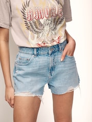 Bleach Ripped Hourglass Denim Shorts - Image 3 of 6