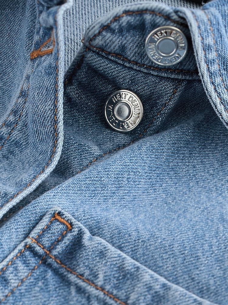 Mid Blue 100% Cotton Short Sleeve Denim Playsuit - Image 5 of 5