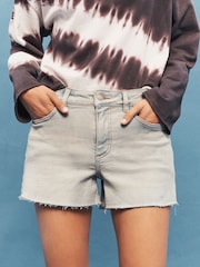 Pink Tint Super Soft Raw Hem Denim Shorts - Image 2 of 6
