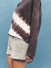 Pink Tint Super Soft Raw Hem Denim Shorts - Image 4 of 6
