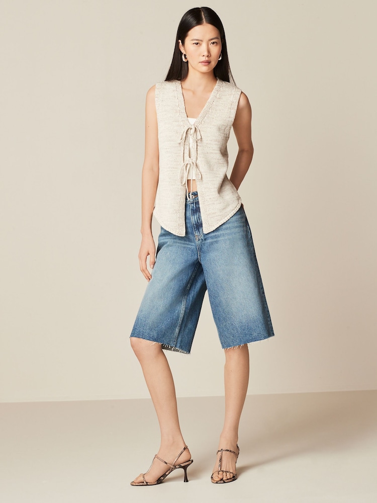 Dark Blue 100% Cotton Denim Shorts - Image 2 of 7