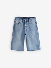 Dark Blue 100% Cotton Denim Shorts - Image 6 of 7