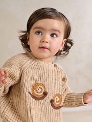 Mamas & Papas Brown Snail Knitted Jumper & Trousers Set - Image 3 of 8