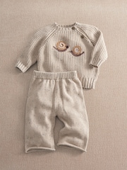 Mamas & Papas Brown Snail Knitted Jumper & Trousers Set - Image 5 of 8