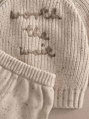 Mamas & Papas Brown Snail Knitted Jumper & Trousers Set - Image 7 of 8