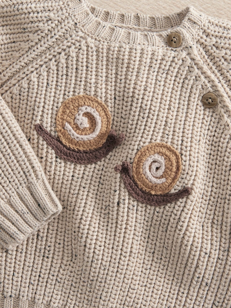 Mamas & Papas Brown Snail Knitted Jumper & Trousers Set - Image 8 of 8 Mamas & Papas Brown Snail Knitted Jumper & Trousers Set - Image 8 of 8