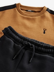 Black Colourblock Crew Neck Sweat and Joggers Set (3-16yrs) - Image 3 of 4