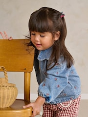 Mamas & Papas Blue Berry Embroidered Denim Jacket - Image 5 of 10