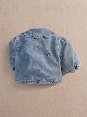 Mamas & Papas Blue Berry Embroidered Denim Jacket - Image 8 of 10