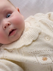 Mamas & Papas Pink Emb Knit Cardi & Legging Set 2 Piece - Image 4 of 8