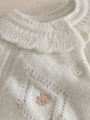 Mamas & Papas Pink Emb Knit Cardi & Legging Set 2 Piece - Image 7 of 8