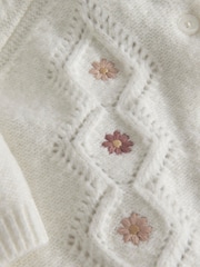 Mamas & Papas Pink Emb Knit Cardi & Legging Set 2 Piece - Image 8 of 8