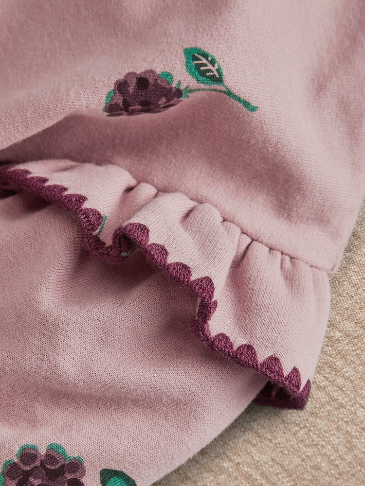 Mamas & Papas Pink Bramble Print Sweatshirt - Image 2 of 3 Mamas & Papas Pink Bramble Print Sweatshirt - Image 2 of 3