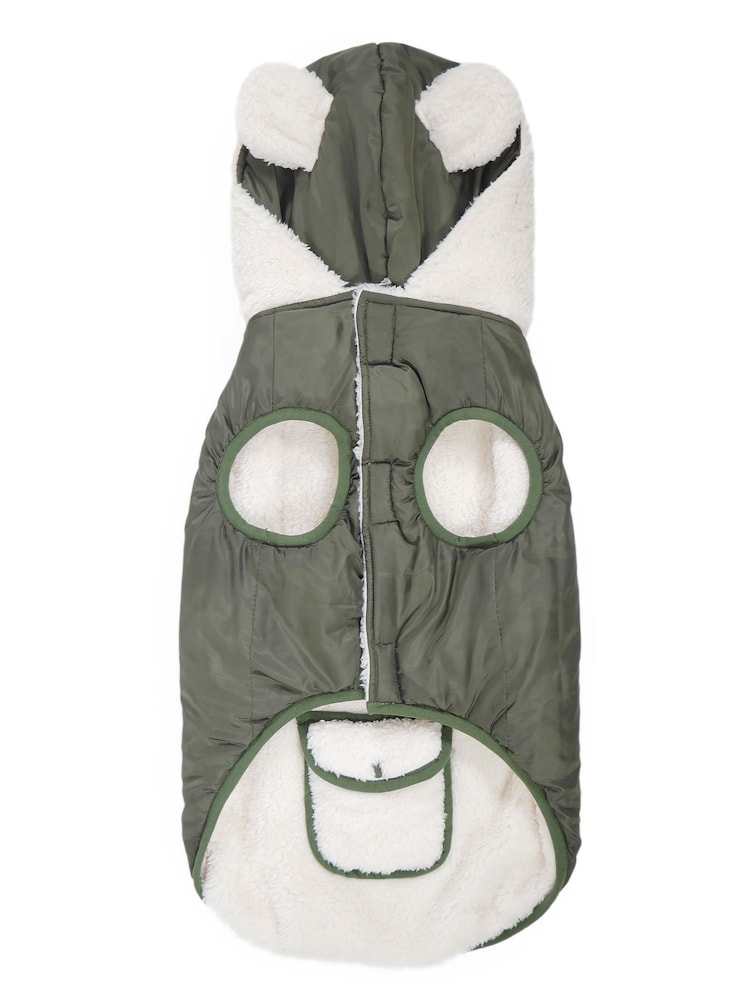 Rosewood Green Reversible Teddy Bear Reversible Parka Dog Coat - Image 2 of 4