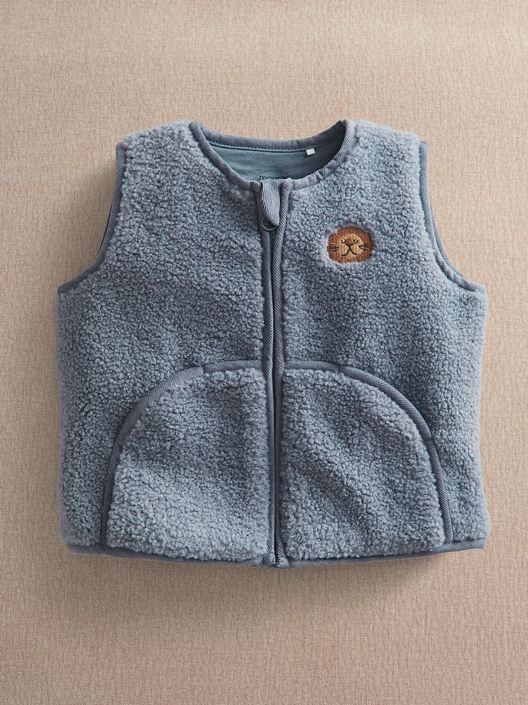 Mamas & Papas Blue Born Wild Gilet - Image 1 of 3 Mamas & Papas Blue Born Wild Gilet - Image 1 of 3