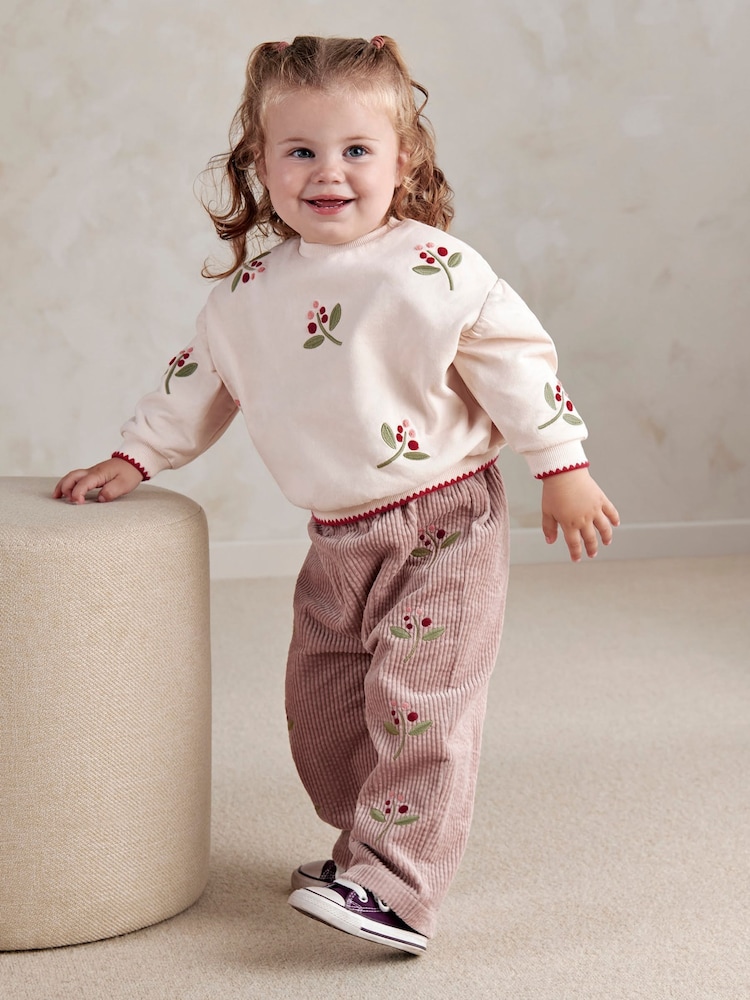 Mamas & Papas Cream Berry Sweatshirt - Image 1 of 6