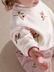 Mamas & Papas Cream Berry Sweatshirt - Image 3 of 6