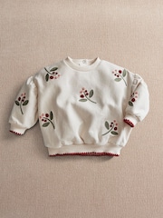 Mamas & Papas Cream Berry Sweatshirt - Image 4 of 6