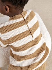 Mamas & Papas Brown Stripe Knitted Jumper & Leggings Set - Image 3 of 7