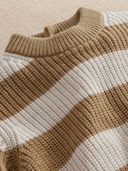 Mamas & Papas Brown Stripe Knitted Jumper & Leggings Set - Image 6 of 7