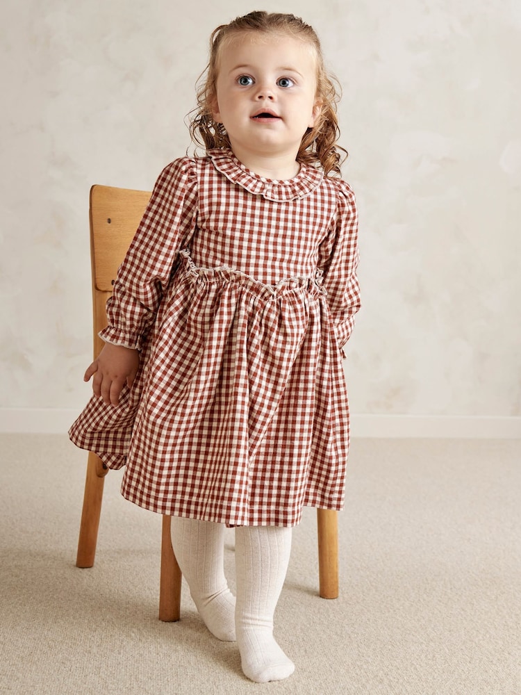 Mamas & Papas Red Gingham Dress - Image 1 of 9 Mamas & Papas Red Gingham Dress - Image 1 of 9