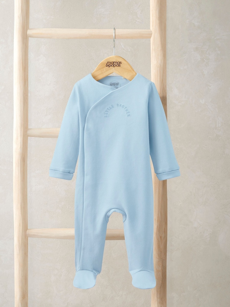 Mamas & Papas Blue Little Brother Sleepsuit - Image 1 of 2