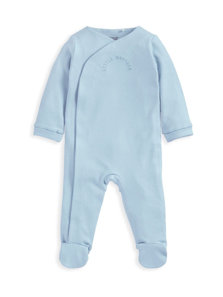 Mamas & Papas Blue Little Brother Sleepsuit - Image 2 of 2