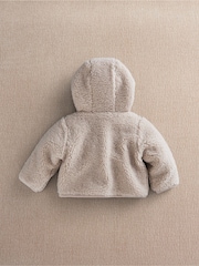 Mamas & Papas Brown Hooded Borg Jacket - Image 5 of 7