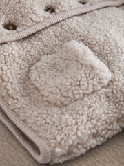 Mamas & Papas Brown Hooded Borg Jacket - Image 6 of 7