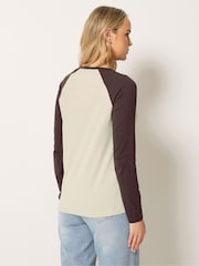 Long Tall Sally Brown Raglan T-Shirt - Image 3 of 5