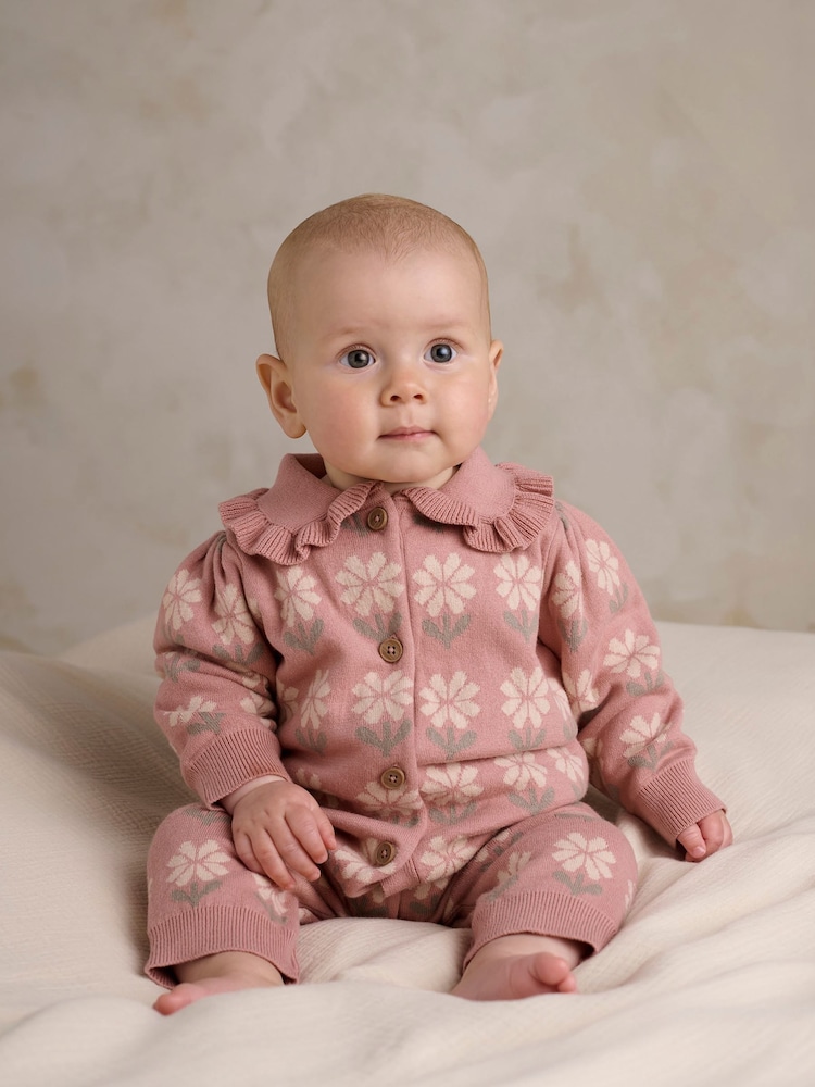 Mamas & Papas Fleuri Knitted Barboteuse - Image 1 de 7