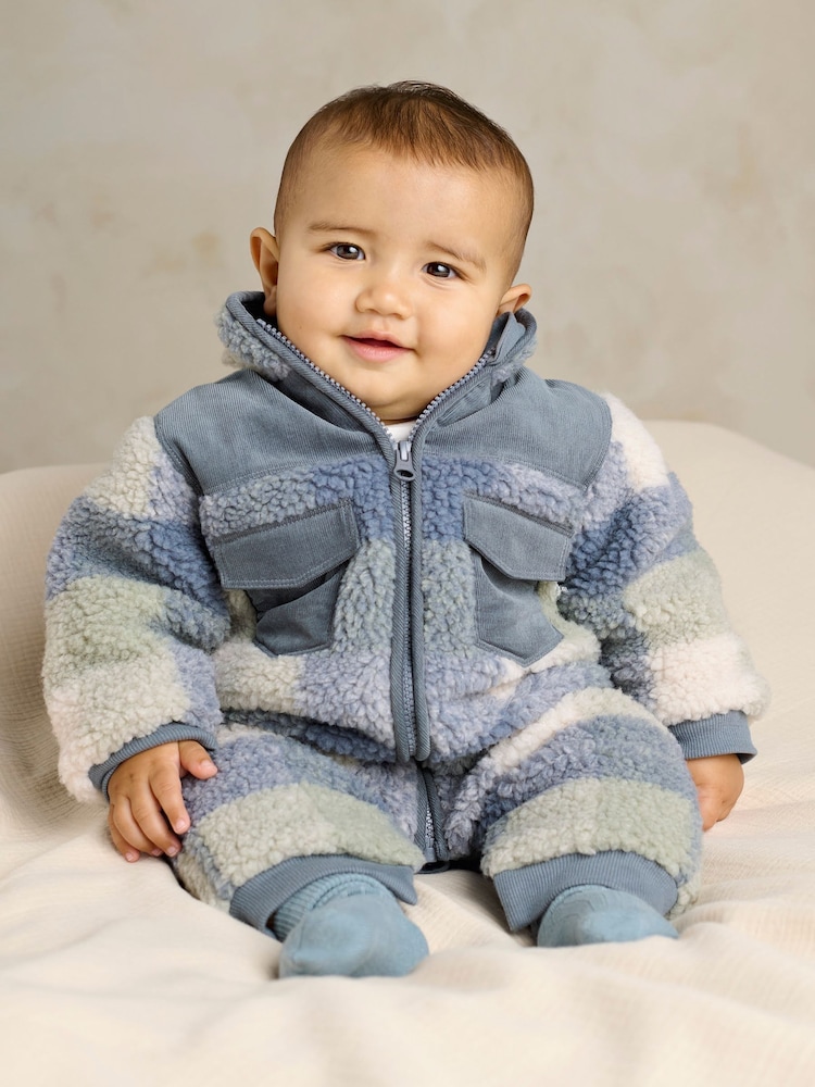 Mamas & Papas Blue Gingham Pramsuit - Image 1 of 8 Mamas & Papas Blue Gingham Pramsuit - Image 1 of 8