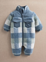 Mamas & Papas Blue Gingham Pramsuit - Image 6 of 8